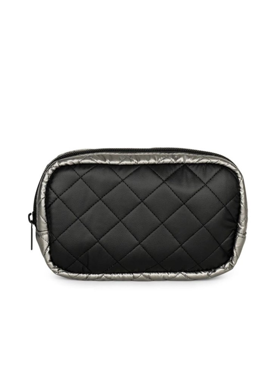 Bags Haute Shore | Charli Carbon | Quilted Puffer Cosmetic Case