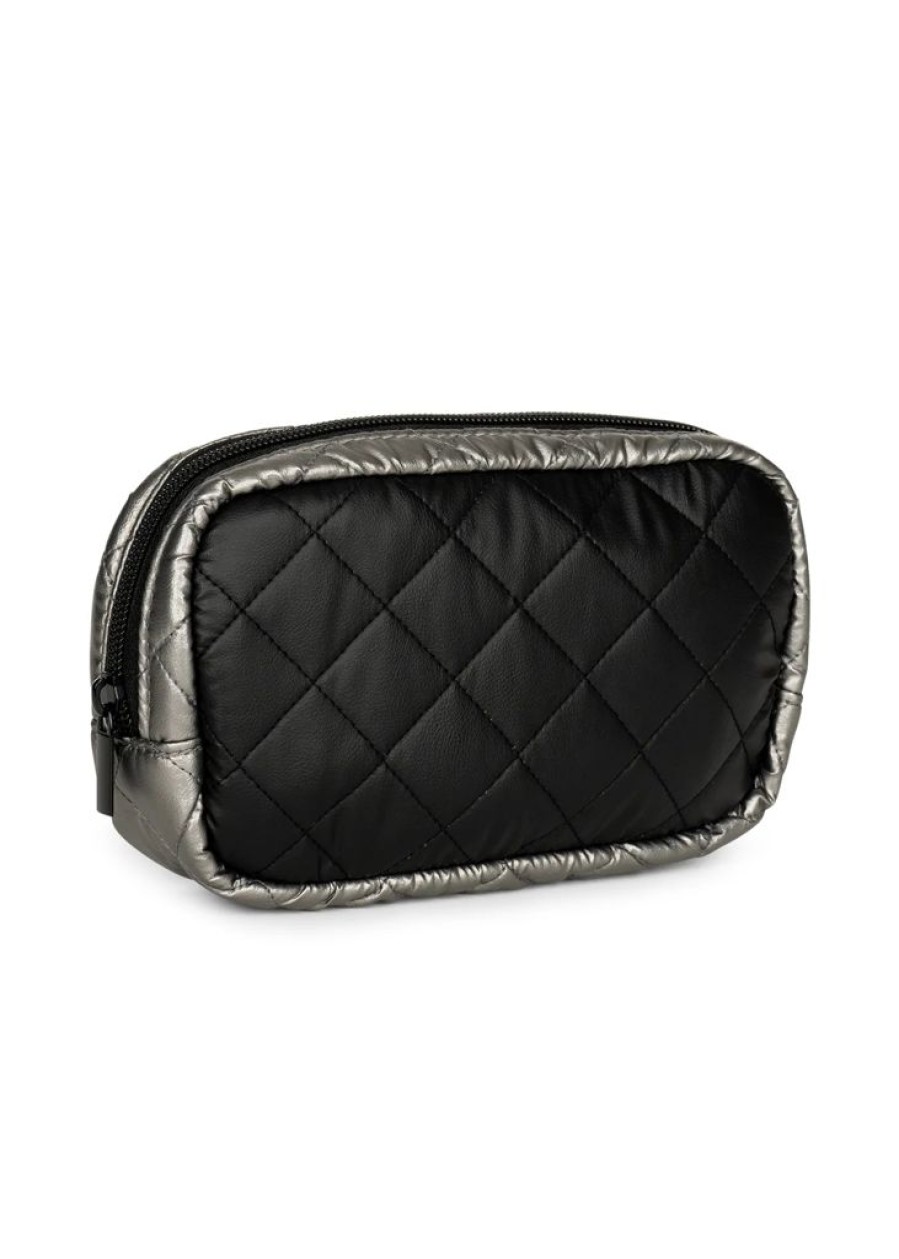 Bags Haute Shore | Charli Carbon | Quilted Puffer Cosmetic Case