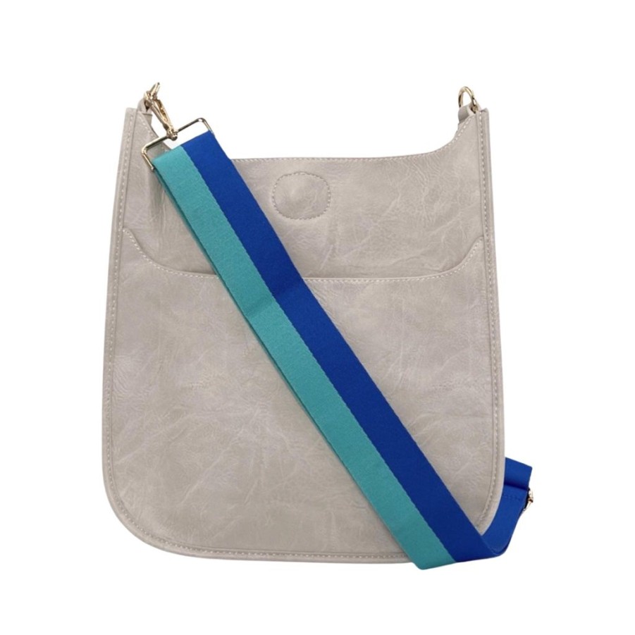 Bags AHDORNED | Cream Vegan Messenger + Royal-Turquoise Two Stripe Strap