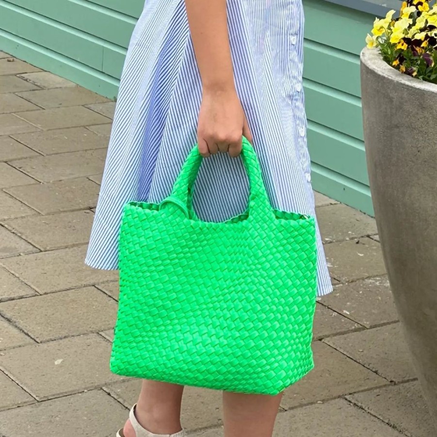 Bags AHDORNED | Lilly Neon Green | Woven Neoprene Tote