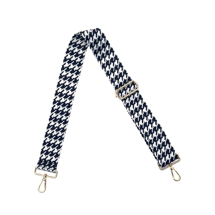 Bags AHDORNED | Navy-White | Houndstooth Crossbody Strap (Final Sale)