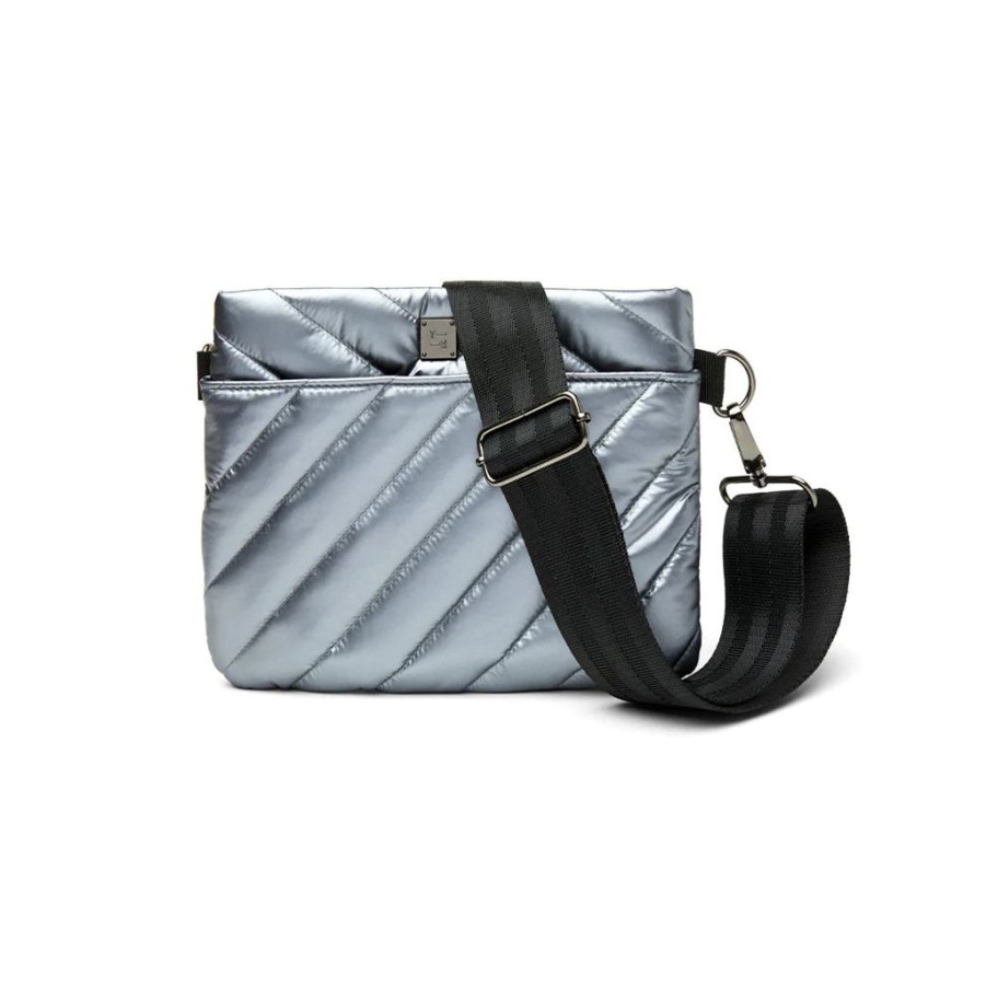 Bags Think Royln | Diagonal Bum Bag 2.0 | Pearl Silver Medium Crossbody / Belt Bag