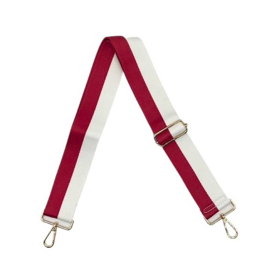 Bags AHDORNED | Crimson-White | Two Stripe Crossbody Strap