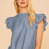 Tops anniewear | Ruffle Sleeve Woven Top