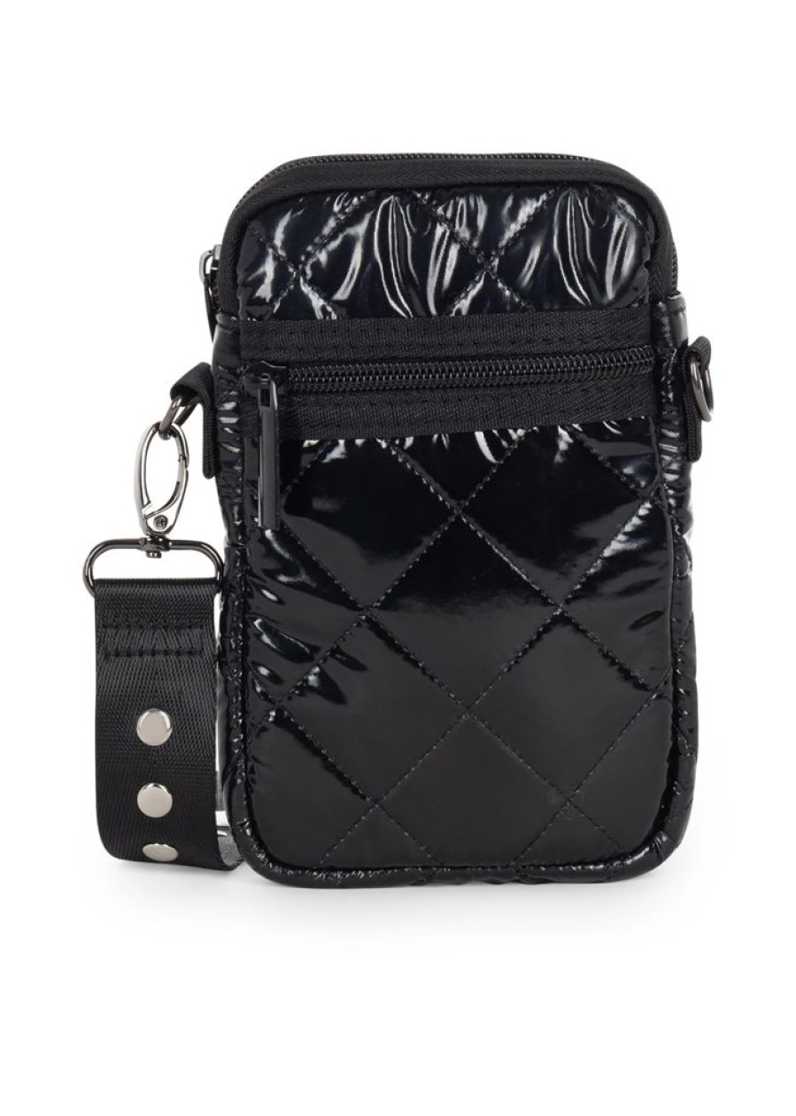 Bags Haute Shore | Casey Noir | Quilted Puffer Cellphone Crossbody