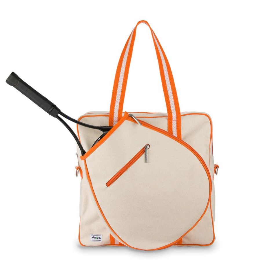 Bags Ame & Lulu | Hamptons Tour | Canvas Tennis Bag (Orange Trim)