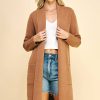 Tops PINCH | Camel Open Knit Cardigan