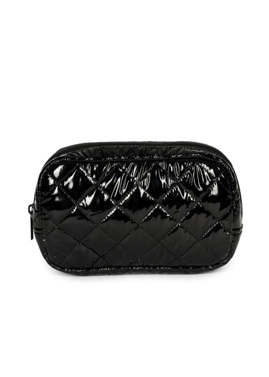 Bags Haute Shore | Charli Noir | Quilted Puffer Cosmetic Case