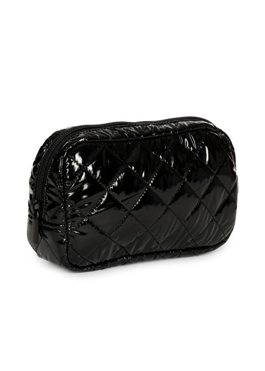 Bags Haute Shore | Charli Noir | Quilted Puffer Cosmetic Case