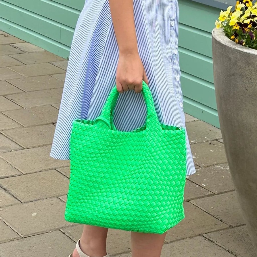 Bags AHDORNED | Lilly Neon Green | Woven Neoprene Tote