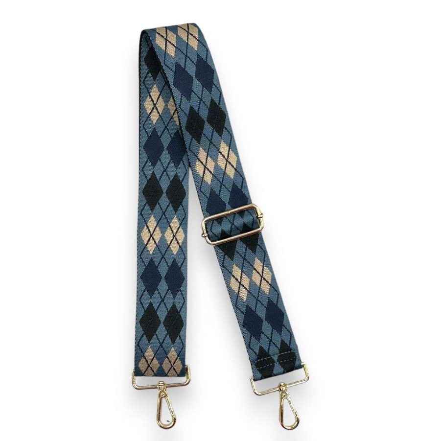 Bags AHDORNED | Navy-Camel | Argyle Crossbody Strap