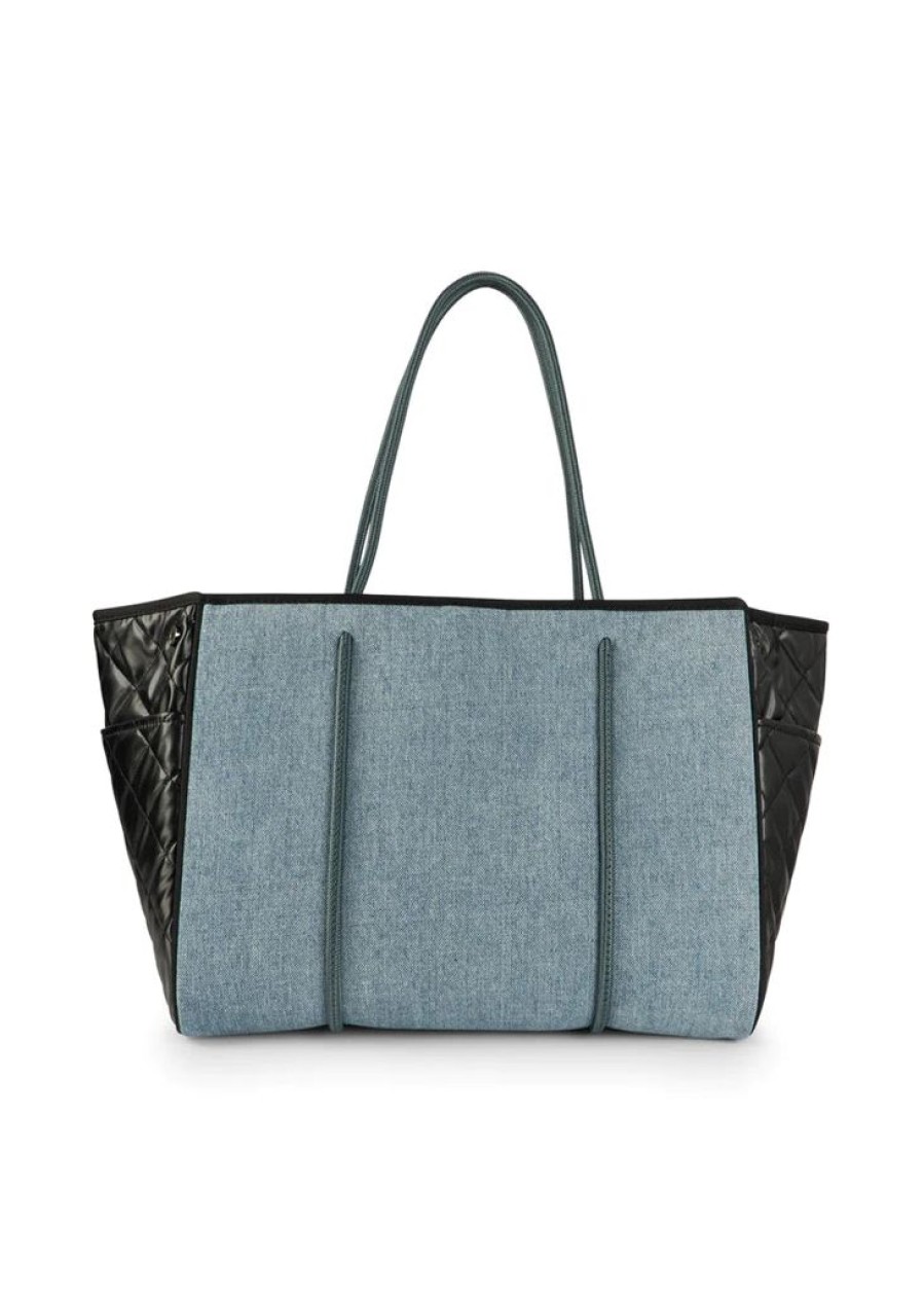 Bags Haute Shore | Greyson York | Denim/ Vegan Leather Mix Media Tote (Final Sale)