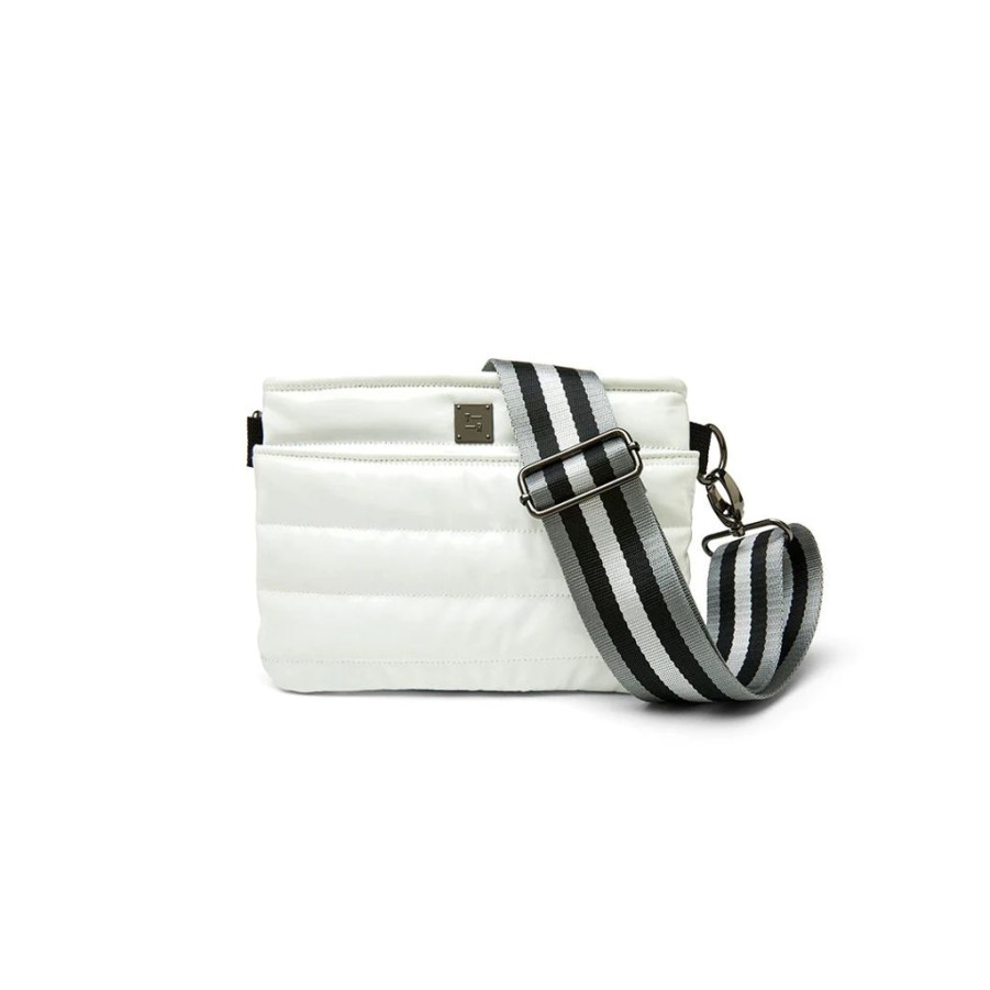 Bags Think Royln | Bum Bag | White Patent Crossbody / Belt Bag