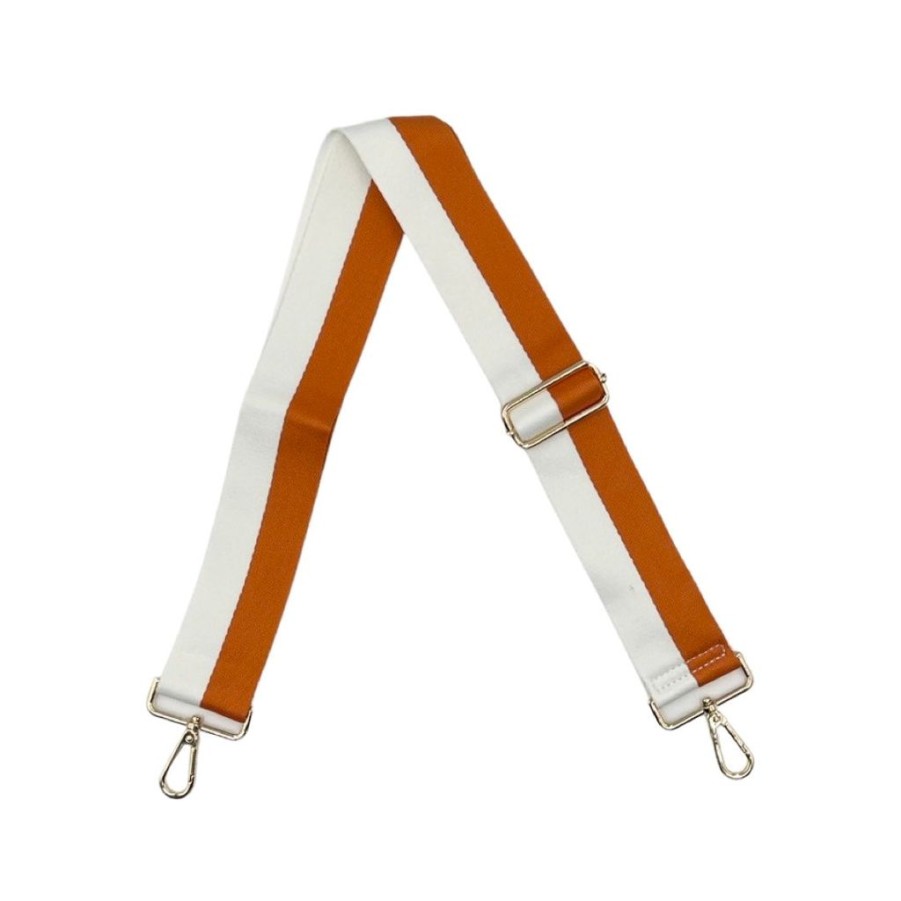 Bags AHDORNED | Texas Orange-White | Two Stripe Crossbody Strap