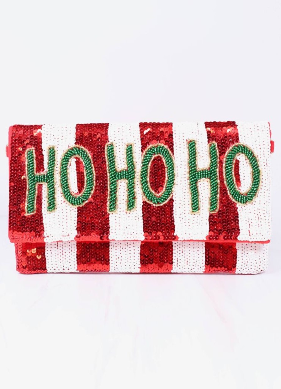 Bags Caroline Hill | Ho Ho Ho Sequin Crossbody Bag Red: Default