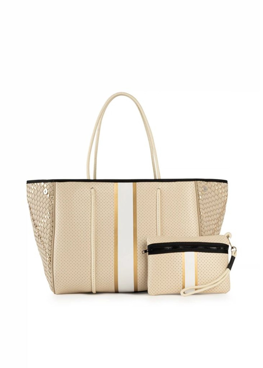 Bags Haute Shore | Greyson Dune '23 | Neoprene Woven Mix Media Tote