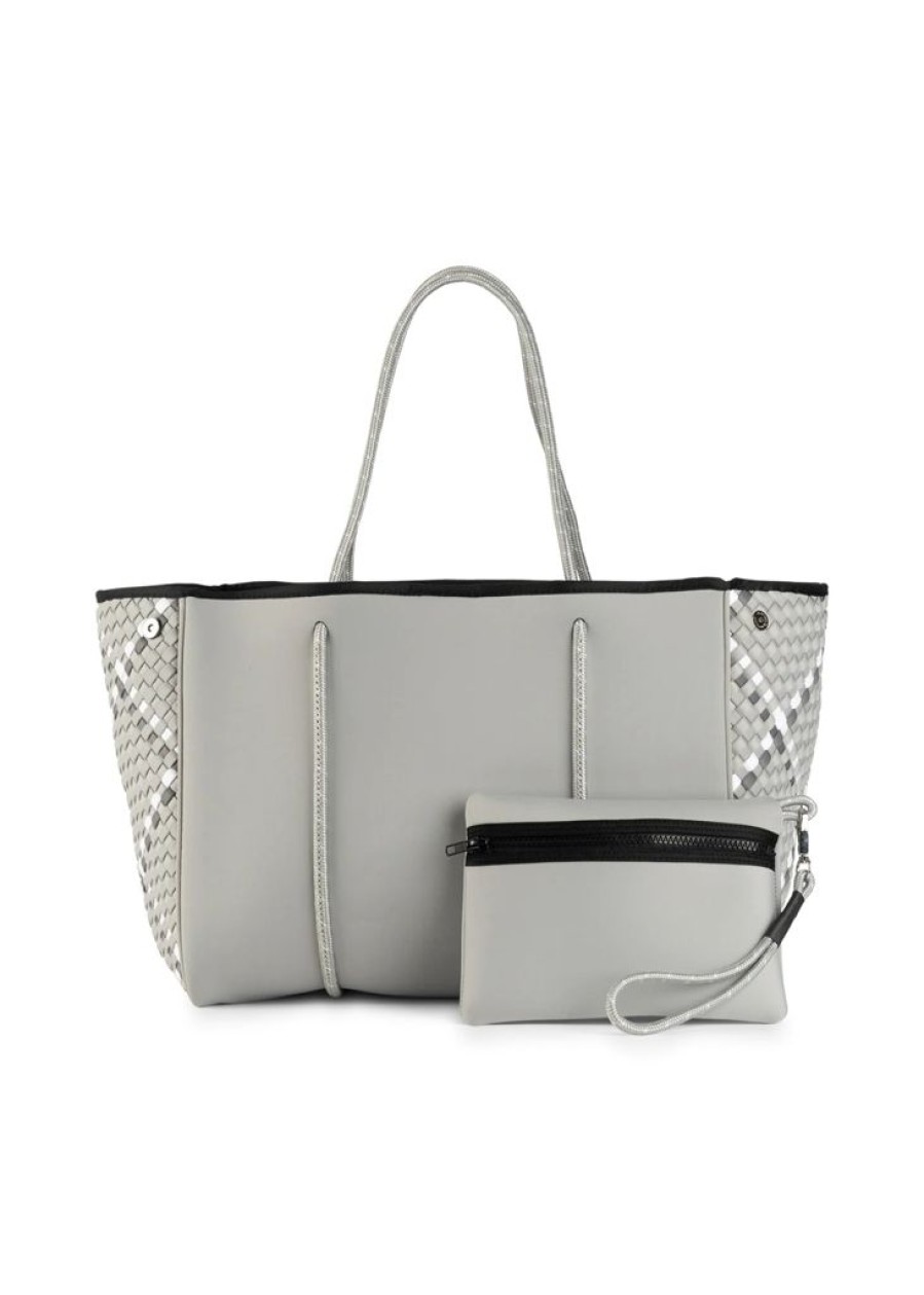 Bags Haute Shore | Greyson Aspen | Woven Neoprene Mix Media Tote (Final Sale)