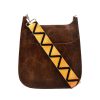 Bags AHDORNED | Coffee Vegan Messenger | Orange Zig Zag Strap