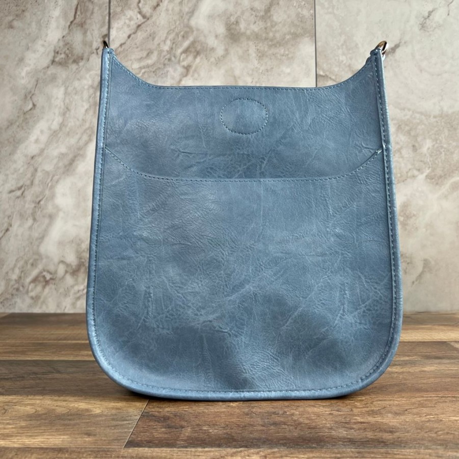 Bags AHDORNED | Denim Blue Vegan Messenger | No Strap